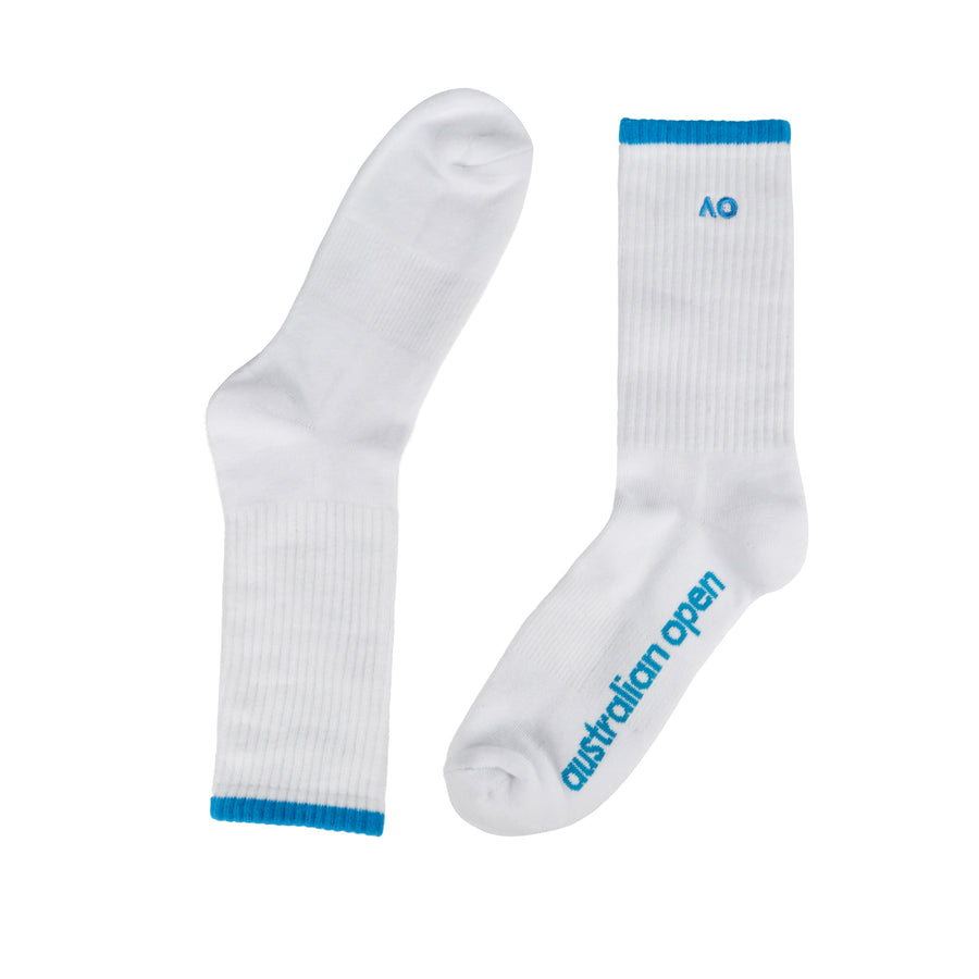Australian Open Crew Socks White