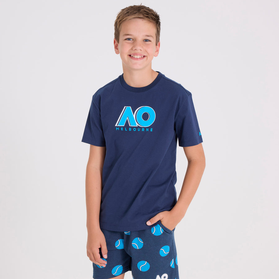 Kids Australian Open Logo T-Shirt Navy