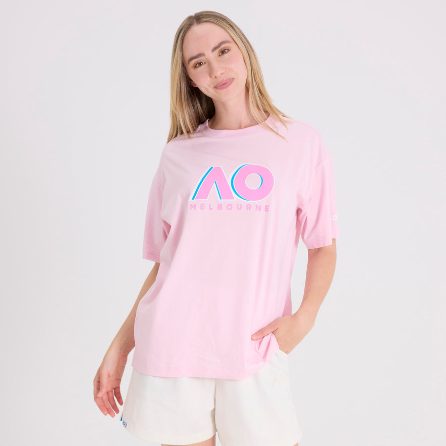 Unisex Australian Open Logo T-Shirt Pink