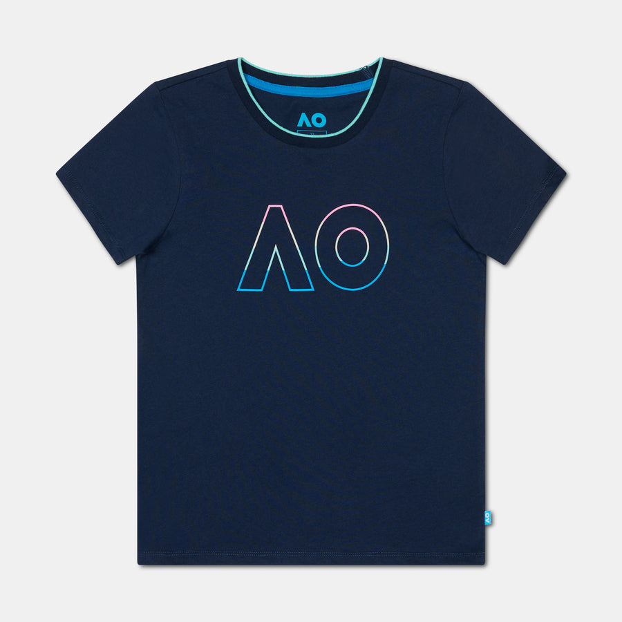 Girls Australian Open Logo T-Shirt Navy