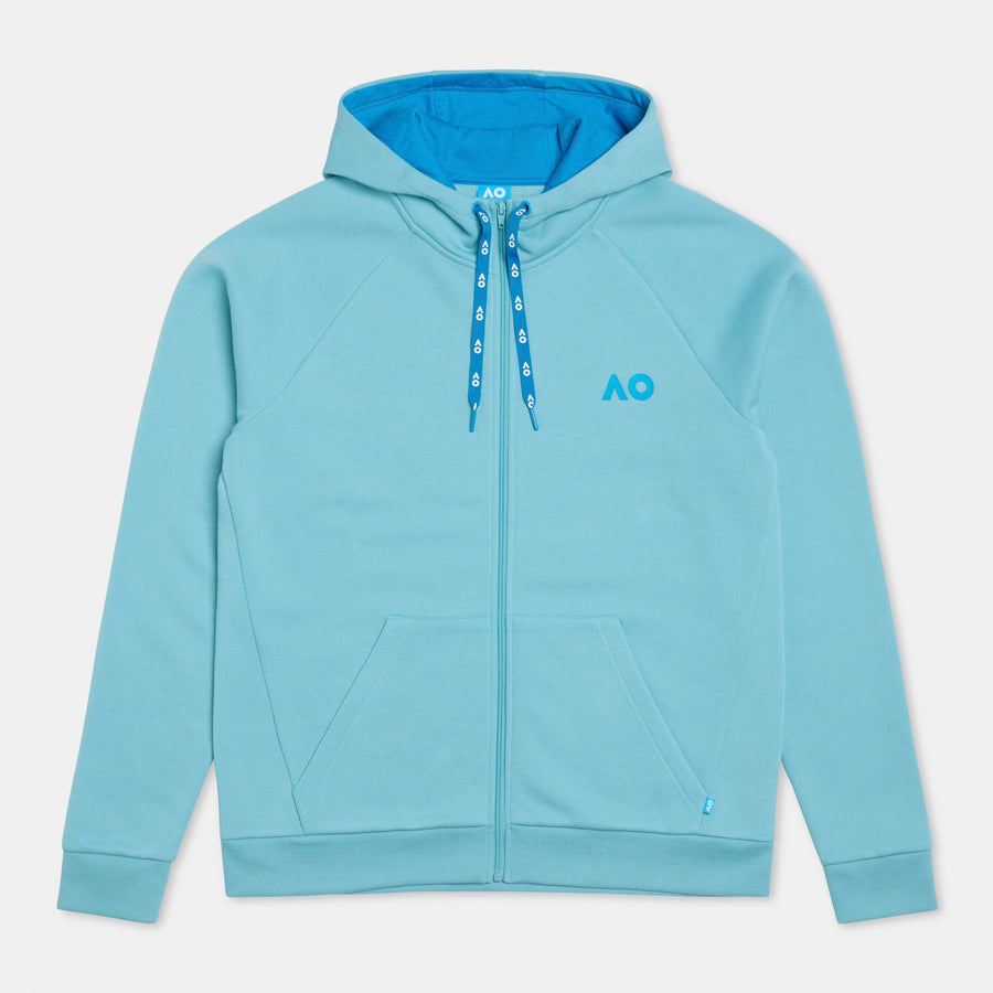Men's Australian Open Round Logo Zip Hoodie Light Blue