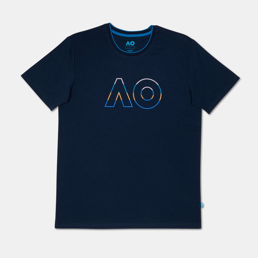Men's Australian Open Outline Logo T-Shirt Navy