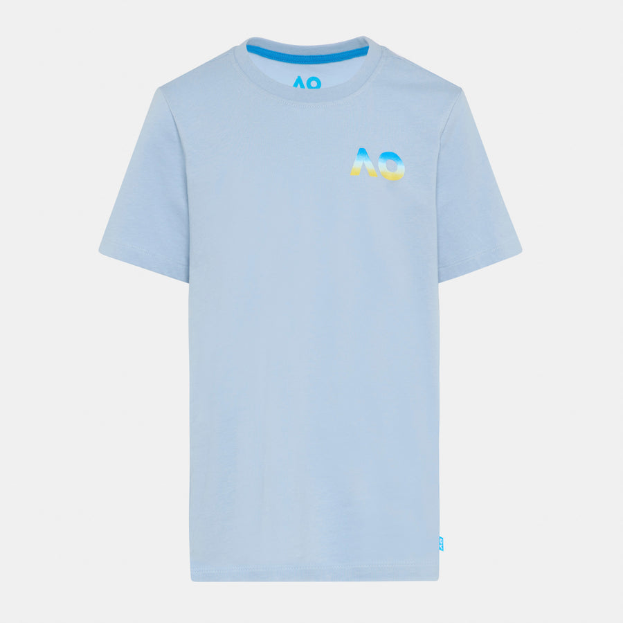 Men's Australian Open Round Logo Backprint T-Shirt Light Blue