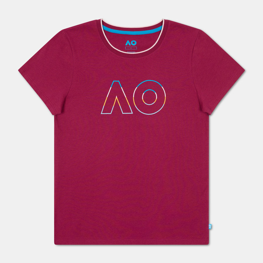 Women's Australian Open Logo T-Shirt Burgundy