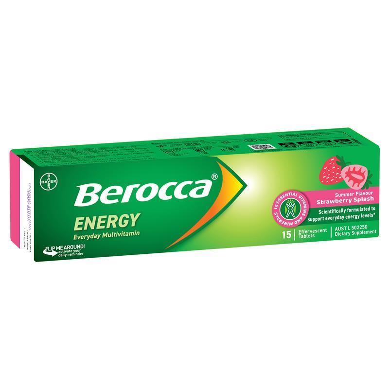 Berocca Energy Strawberry Splash 15 Effervescent Tablets