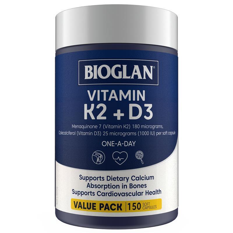 Bioglan Vitamin K2 + D3 150 Capsules