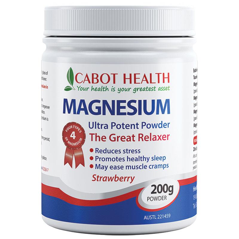 Cabot Health Magnesium Powder Strawberry 200g