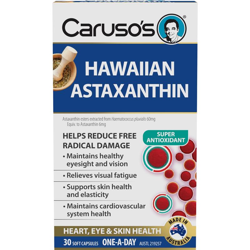 Carusos Hawaiian Astaxanthin 30 Capsules