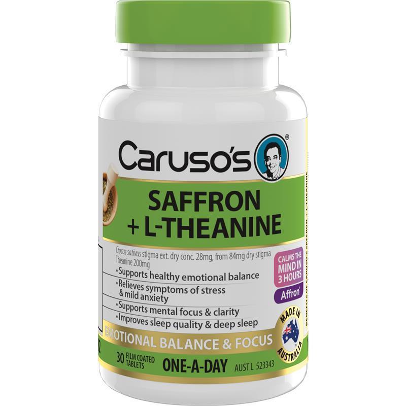 Carusos Saffron + L Theanine 30 Tablets