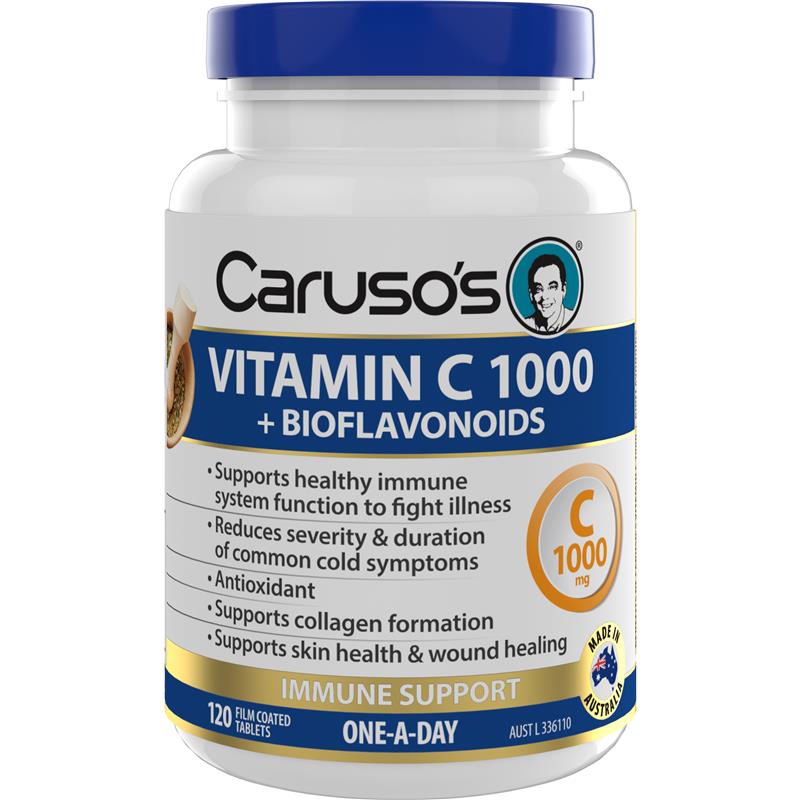 Carusos Vitamin C 1000 + Bioflavanoids 120 Tablets