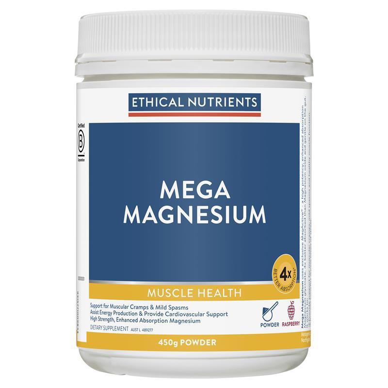 Ethical Nutrients Mega Magnesium 450g Powder Raspberry