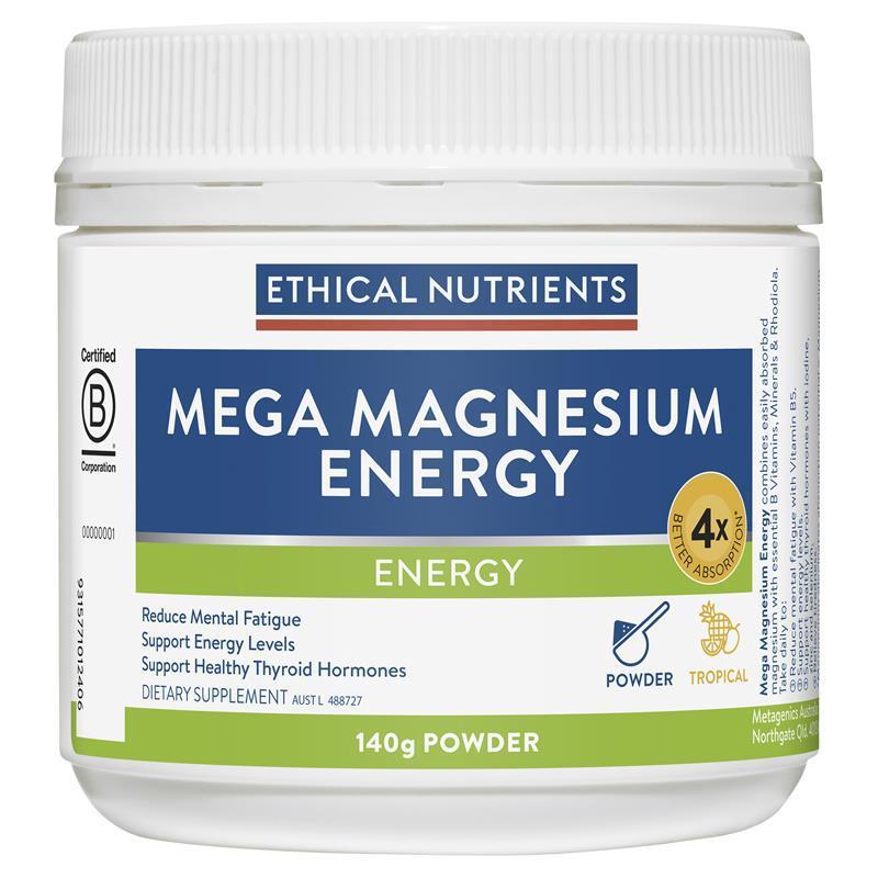 Ethical Nutrients Mega Magnesium Energy 140g Powder