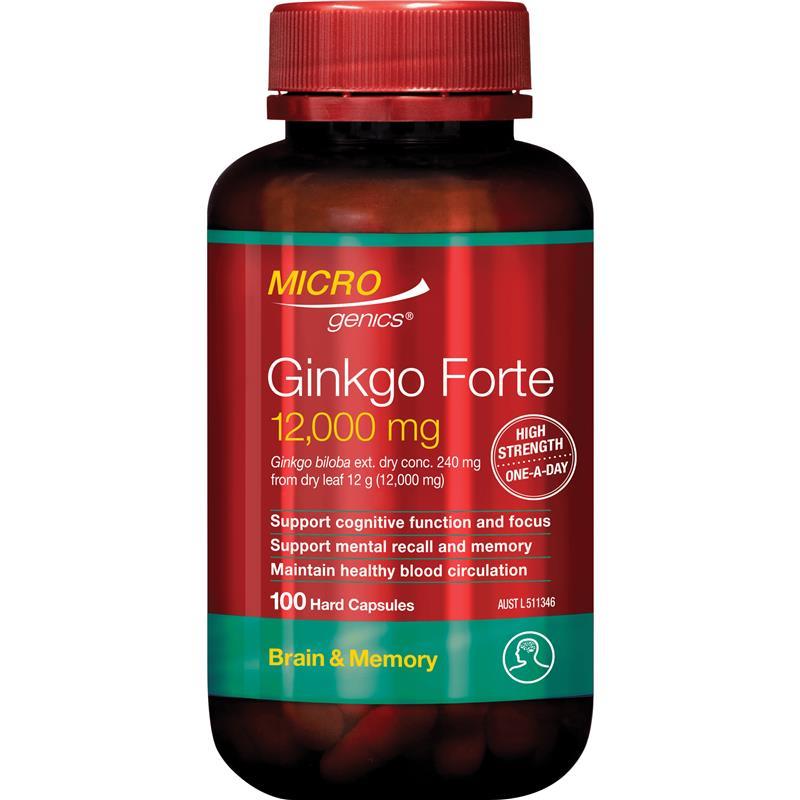 Microgenics Ginkgo Forte 12000mg OAD 100 Capsules