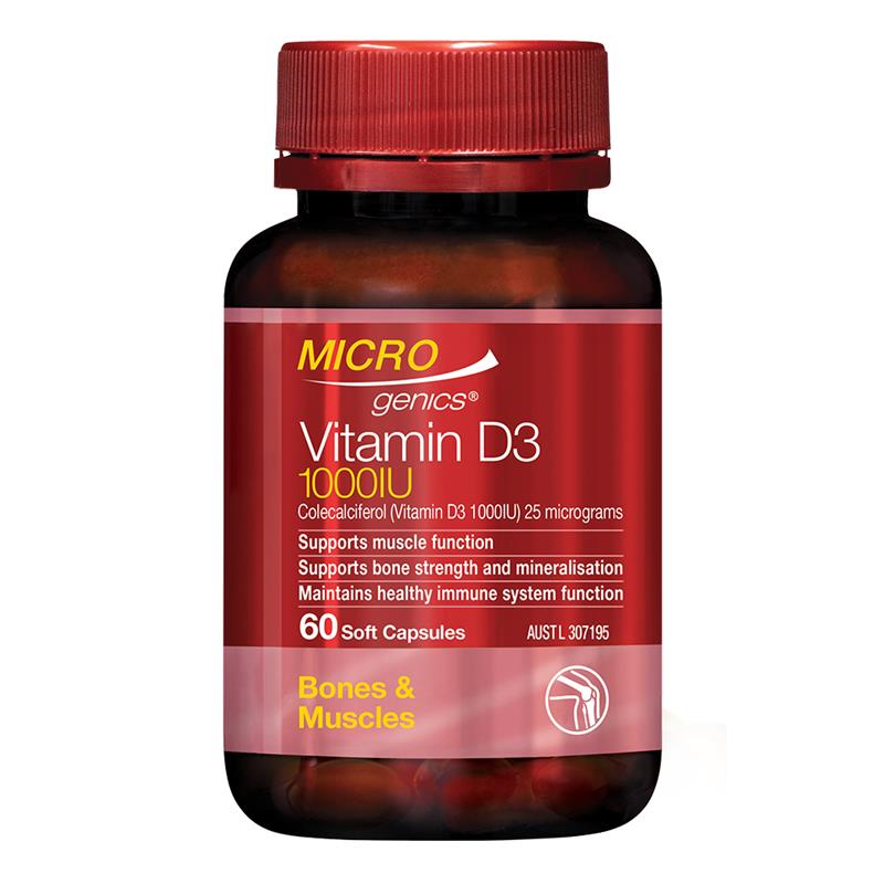 Microgenics Vitamin D3 1000IU 60 Capsules
