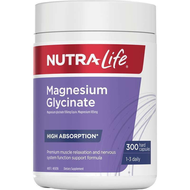 Nutra-Life Magnesium Glycinate 300 Capsules Exclusive Size