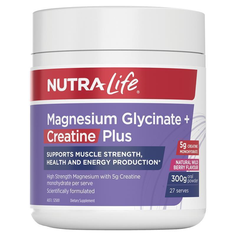 Nutra-Life Magnesium Glycinate + Creatine Plus 300g Powder