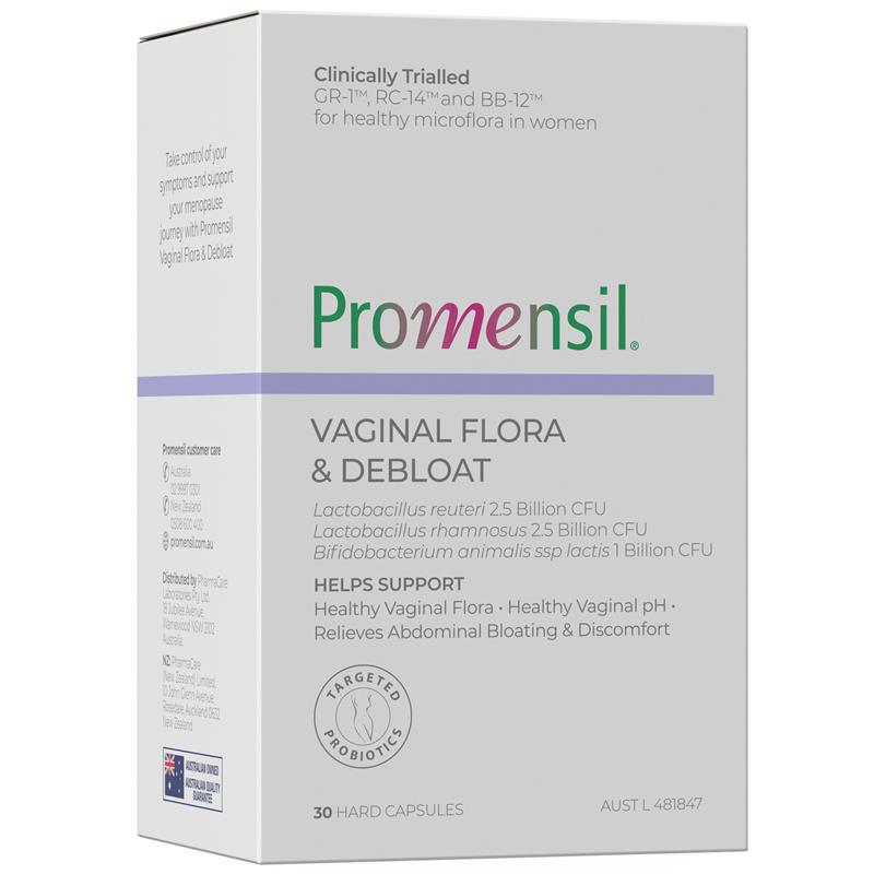 Promensil Vaginal Flora & Debloat Women’s Probiotic 30 Capsules