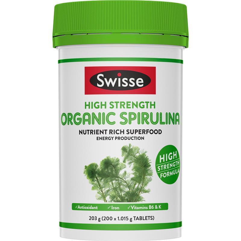 Swisse Organic Spirulina 1000mg 200 Tablets