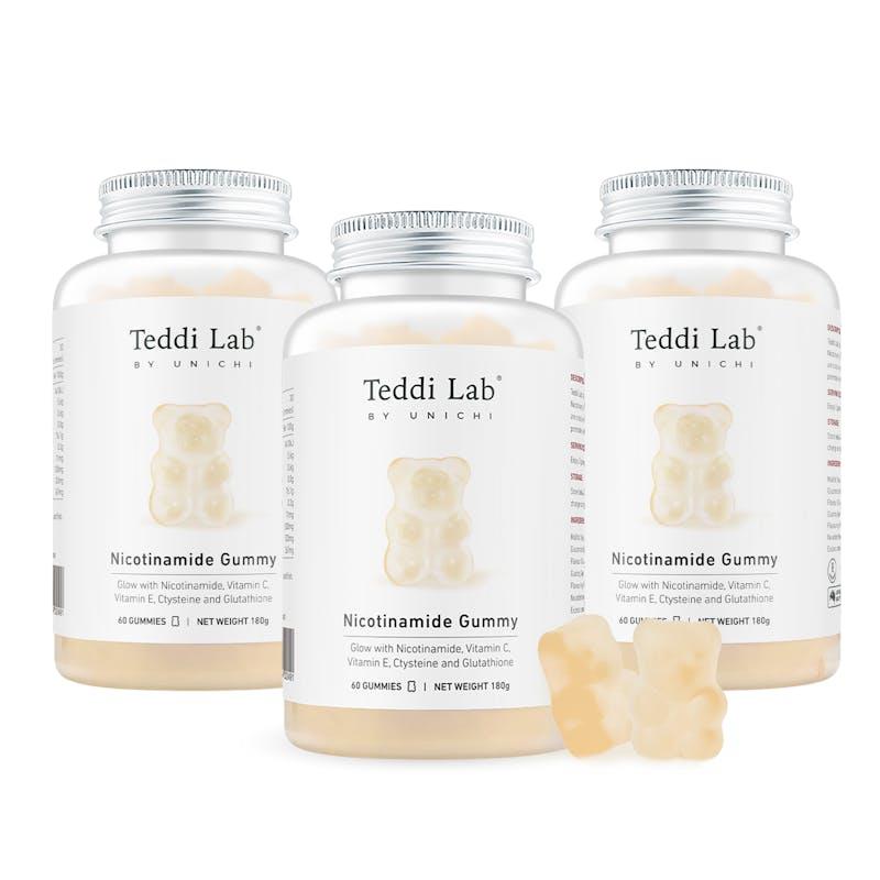 Teddi Lab by Unichi Nicotinamide Gummy 60s x3-Vitamin E Skin Brightening & Glow Packs