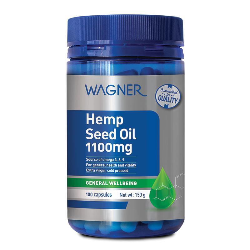 Wagner Hemp Seed Oil 1100mg 100 Capsules