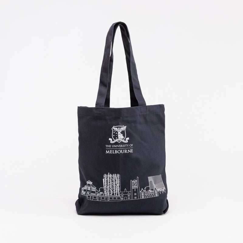 University skyline tote bag