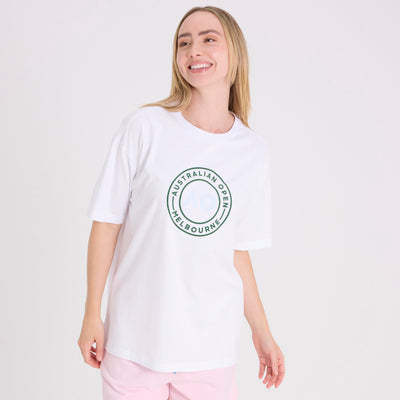 Unisex Australian Open Round Logo T-Shirt White