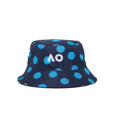 Kids Australian Open Tennis Ball Bucket Hat Navy
