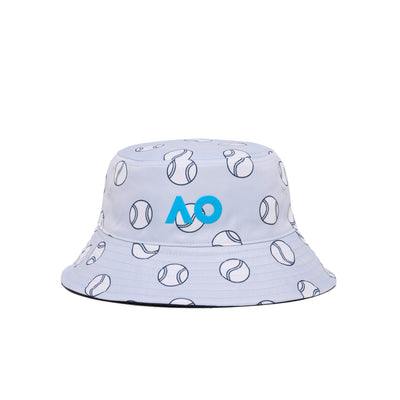Kids Australian Open Tennis Ball Bucket Hat Light Blue