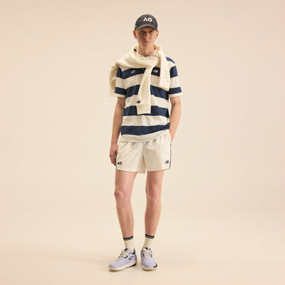 Men's Striped Polo Navy