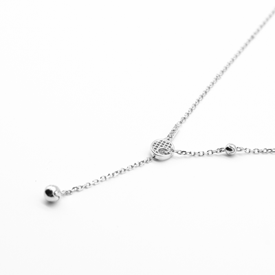 Australian Open Racquet & Ball Slider Necklace Silver