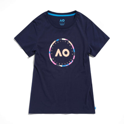 Girls Australian Open Round Logo T-Shirt Navy