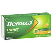 Berocca Energy Mango And Orange 30 Effervescent Tablets