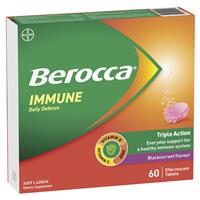 Berocca Immune Daily Defence Blackcurrant 60 Effervescent Tablets Exclusive Size
