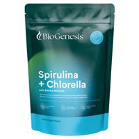 BioGenesis Organic Spirulina & Chlorella with Marine Minerals 200G Powder