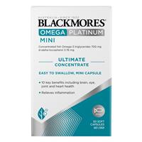Blackmores Omega Platinum Mini 50 Capsules Exclusive Size