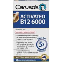 Carusos Activated B12 6000 60 Tablets