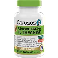 Carusos Ashwagandha + L-Theanine 60 Tablets