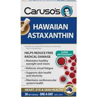 Carusos Hawaiian Astaxanthin 30 Capsules