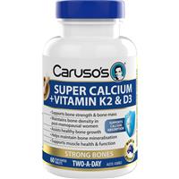 Carusos Super Calcium + Vitamin K2 & D3 60 Tablets