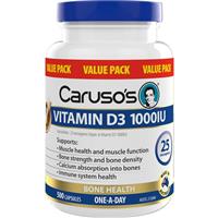 Carusos Vitamin D3 1000IU 500 Capsules