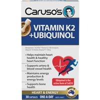 Carusos Vitamin K2 + Ubiquionol 30 Capsules