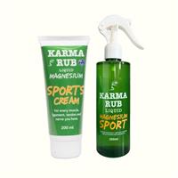 Karma Rub Magnesium Sports Cream + Magnesium Sports Spray Bundle