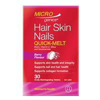 Microgenics Hair Skin Nails Quick-Melt 30 Berry Tablets