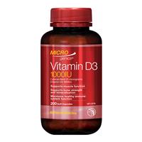 Microgenics Vitamin D3 1000IU 200 Capsules