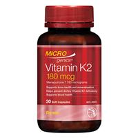 Microgenics Vitamin K2 180mcg 30 Softgel Capsules