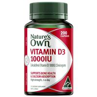 Nature's Own Vitamin D3 1000iu 200 Capsules