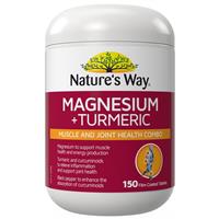 Nature's Way Magnesium + Turmeric 150 Tablets New Formula