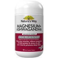 Nature's Way Magnesium + Ashwagandha 50 Tablets