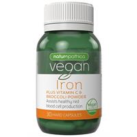Naturopathica Vegan Iron Plus Vitamin C & Broccoli Powder 30 Capsules