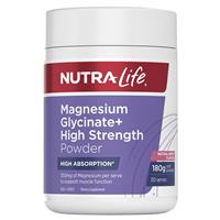 Nutra-Life Magnesium Glycinate+ High Strength Powder Berry 180g